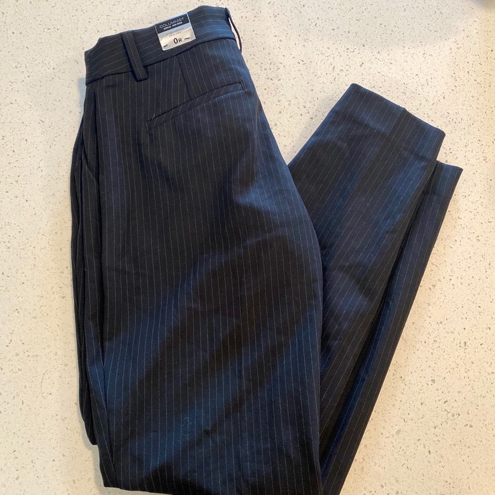 Black Pin Striped Express Columnist Pant